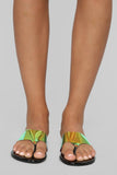 Off Balance Flat Sandals - Black Hologram