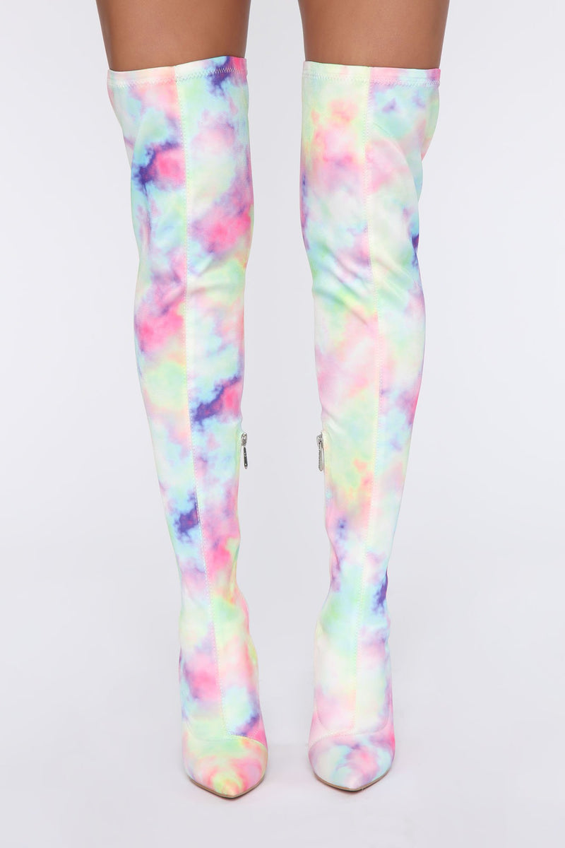Your Dream Girl Heeled Boots - Multi Color