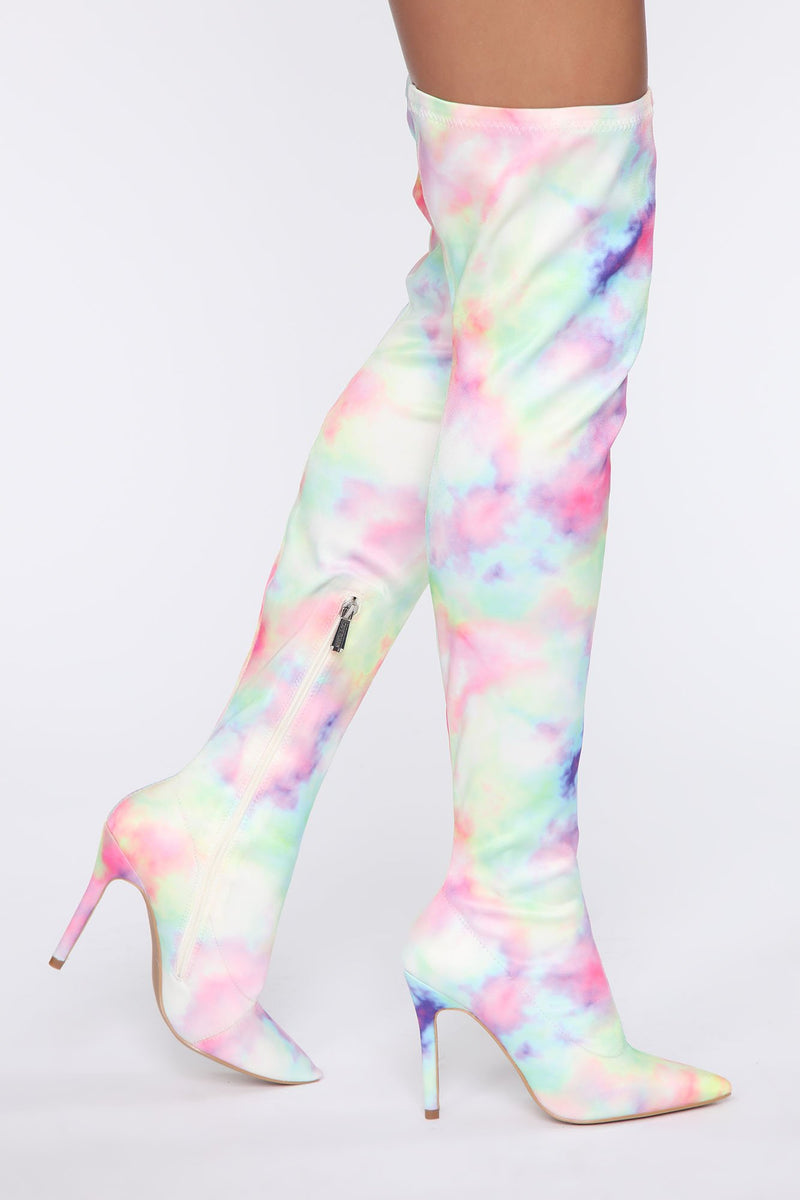Your Dream Girl Heeled Boots - Multi Color