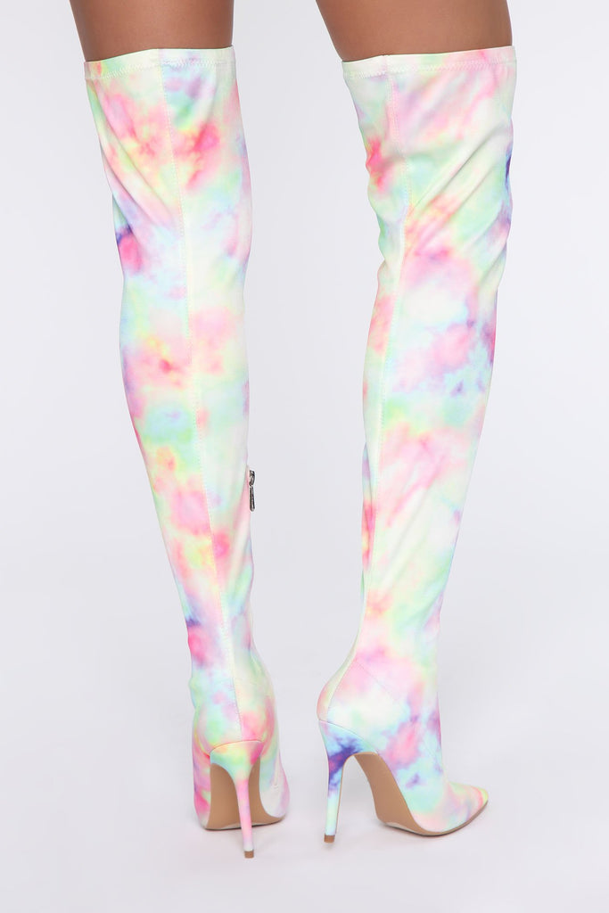 Your Dream Girl Heeled Boots - Multi Color