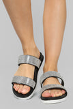 Call Me Later Flat Sandals - Black