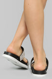 Call Me Later Flat Sandals - Black
