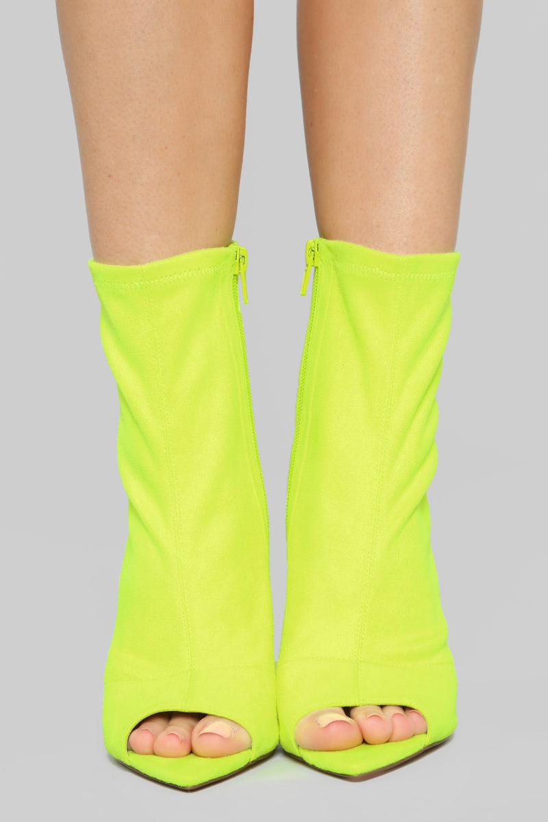 No Promises Booties - Neon Yellow