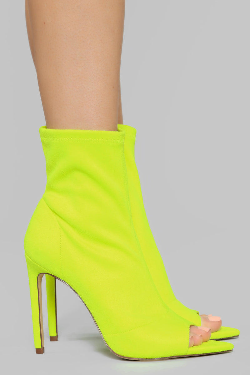 No Promises Booties - Neon Yellow