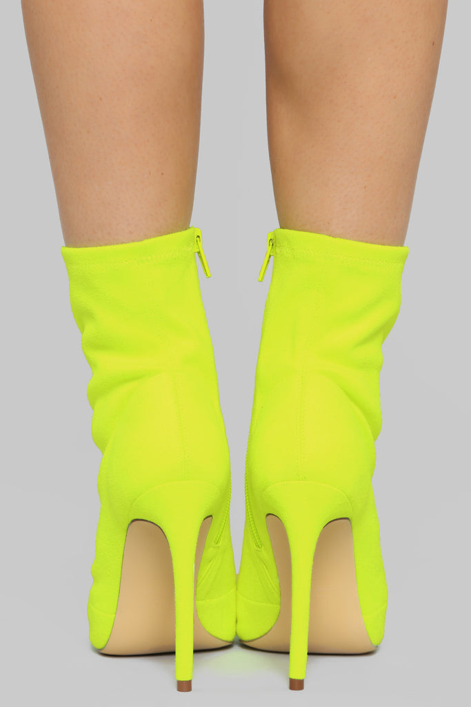 No Promises Booties - Neon Yellow