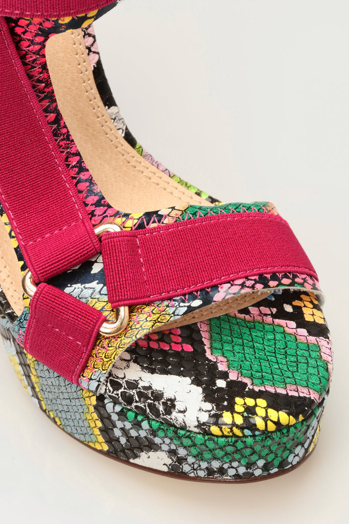 Head In The Clouds Platform Heel - Mutli Snake
