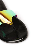 Off Balance Flat Sandals - Black Hologram