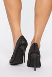 Bossin Up Rhinestone Pumps - Black
