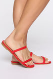 Take Me Away Flat Sandal - Red