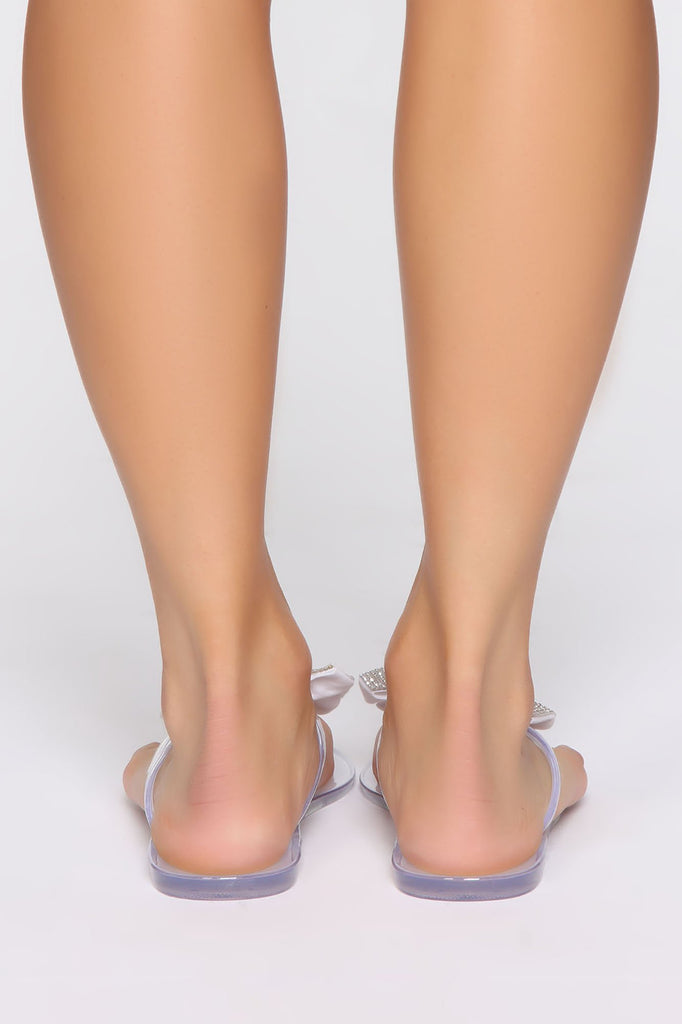 Sweet Things Rhinestone Flat Sandals - Clear