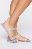Always Outshining Rhinestone Flat Sandal - Clear