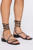 Jaelyn Lace Up Heeled Sandal - Black