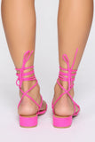 Jaelyn Lace Up Heeled Sandal - Hot Pink