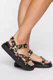 Bold And Brash Flat Sandals - Leopard