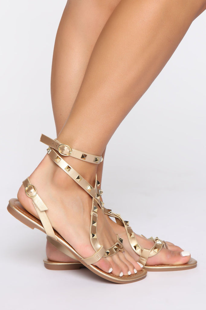 Wish You Would Flat Sandals - Gold