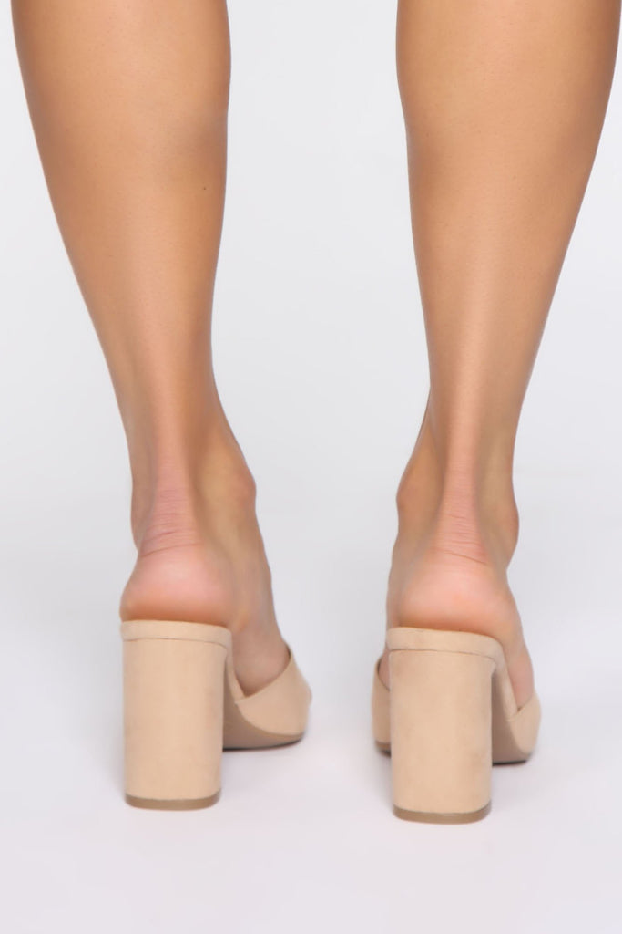Mule Breaker Heel Sandal - Nude
