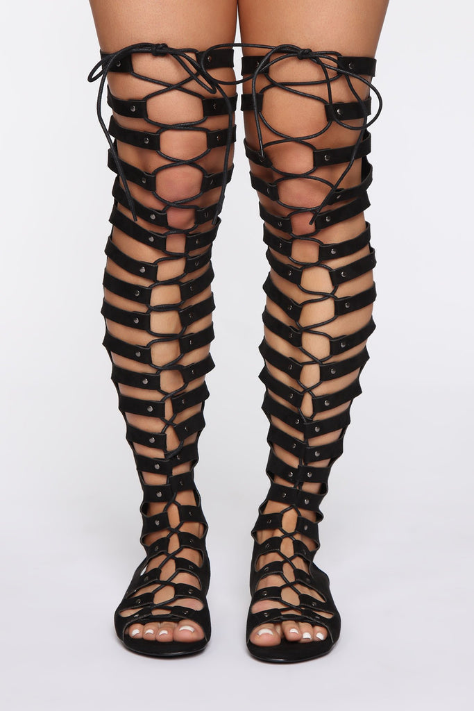 Ready Set Go Gladiator Sandals - Black