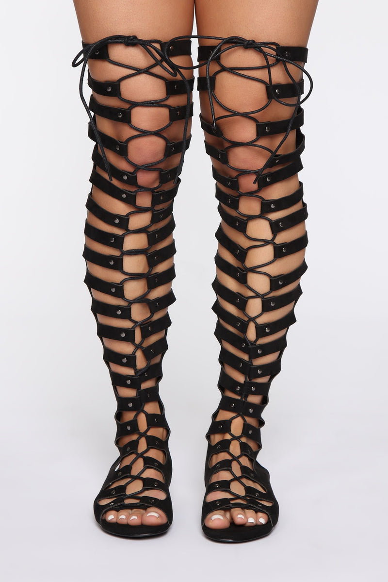 Ready Set Go Gladiator Sandals - Black
