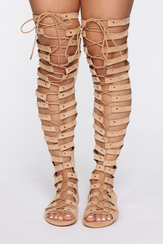 Ready Set Go Gladiator Sandals - Beige