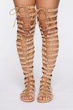 Ready Set Go Gladiator Sandals - Beige