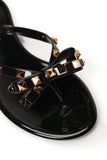 Studded Sister Flat Sandal - Black