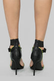 Too Good For You Heeled Sandals - Black/Neon Yellow