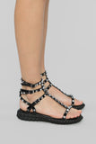 Rockstar Flat Sandal - Black