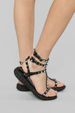 Rockstar Flat Sandal - Black