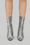 No Snakes Allowed Heel Bootie - Snake