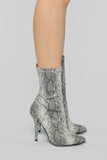 No Snakes Allowed Heel Bootie - Snake