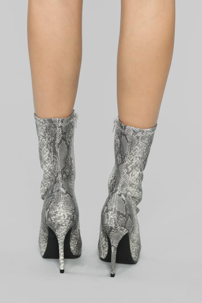 No Snakes Allowed Heel Bootie - Snake
