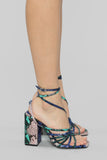 No Obstacles Heeled Sandals - Blue