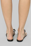 Studded Sister Flat Sandal - Black