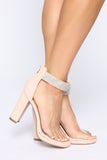 Luminous Moments Rhinestone Heeled Sandals - Nude