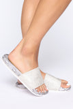 My Favorite Spot Rhinestone Flat Sandal - White/combo