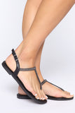 Love Me Better Flat Sandal - Black
