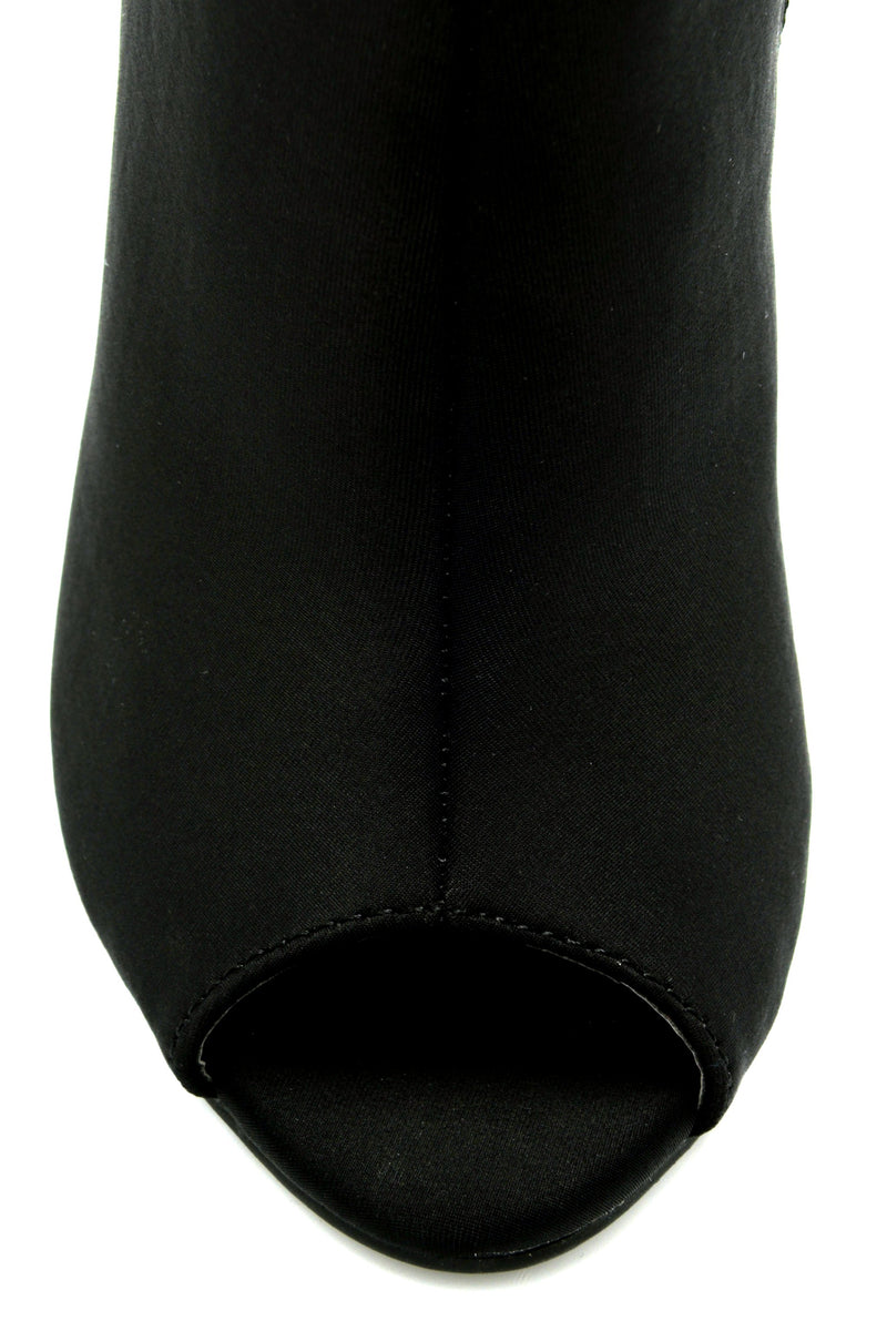Steady Peepin Bootie - Black