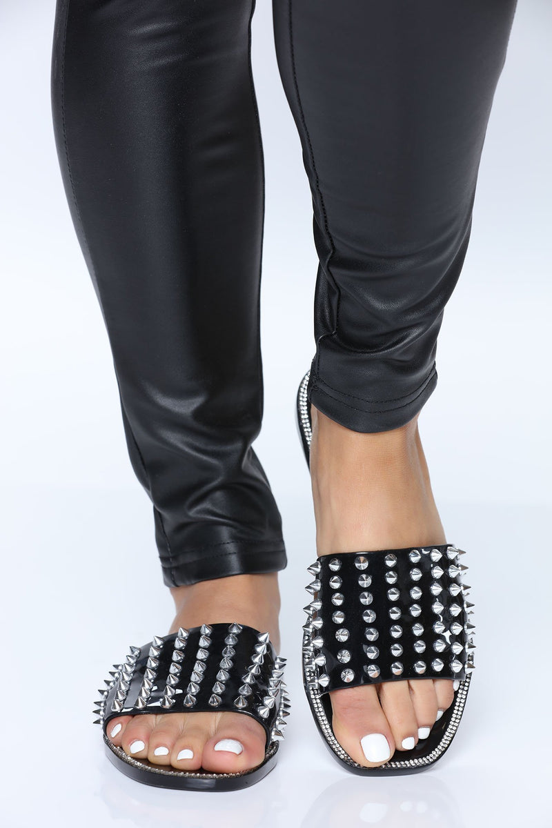 Dangerously Obsessed Flat Sandal - Black