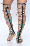 Putting In Work Flat Sandals - Multi Color