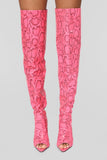 Desire Heeled Boot - Neon Pink