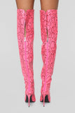 Desire Heeled Boot - Neon Pink