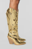 Whatever You Say Heeled Boot - Gold