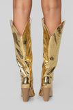 Whatever You Say Heeled Boot - Gold