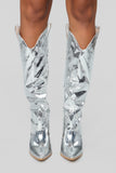 Whatever You Say Heeled Boot - Silver