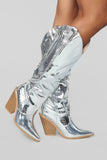 Whatever You Say Heeled Boot - Silver