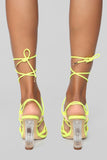 Blissful Heeled Sandals - Neon Yellow