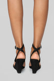 Excuse Me Miss Wedges - Black