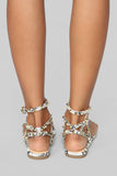 Never Too Late Flat Sandals - Snake