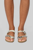 Thinking Out Loud Flat Sandal - Nude/Snake