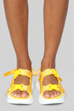 No Exceptions Flat Sandals - Yellow